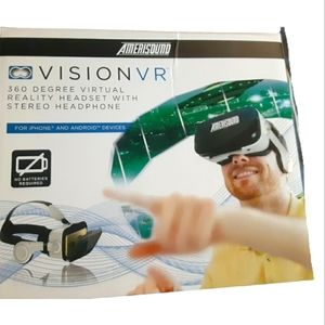 ❤Amerisound Vision VR 360 Degree Virtual Reality Headset w/ Stereo Headphone NEW